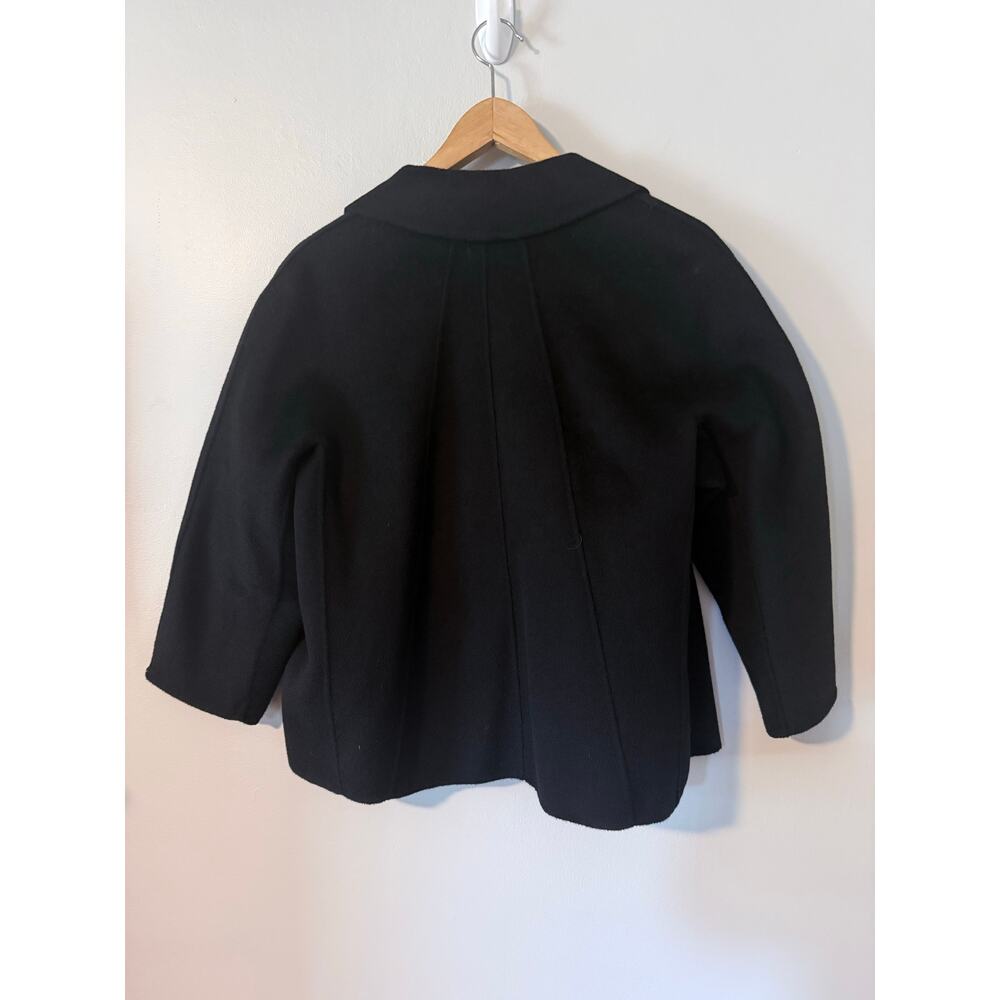 TALBOTS black wool blend double breasted 3/4 sleeve blazer jacket petite - Picture 6 of 10